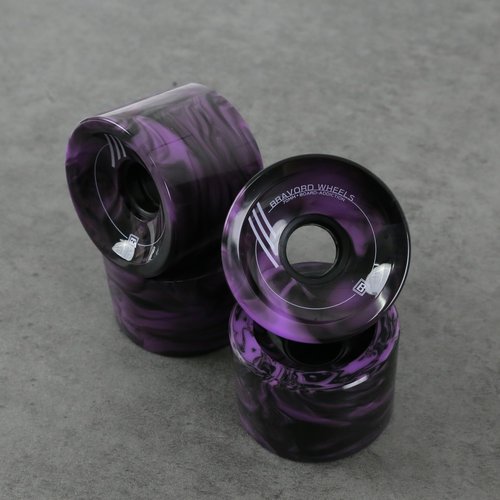 BRAVORD Longboard Wheels 70mm 78A PU, Mixed-Color Wheels for Cruisers and Longboards– Pack of 4 (Mix-Purple)