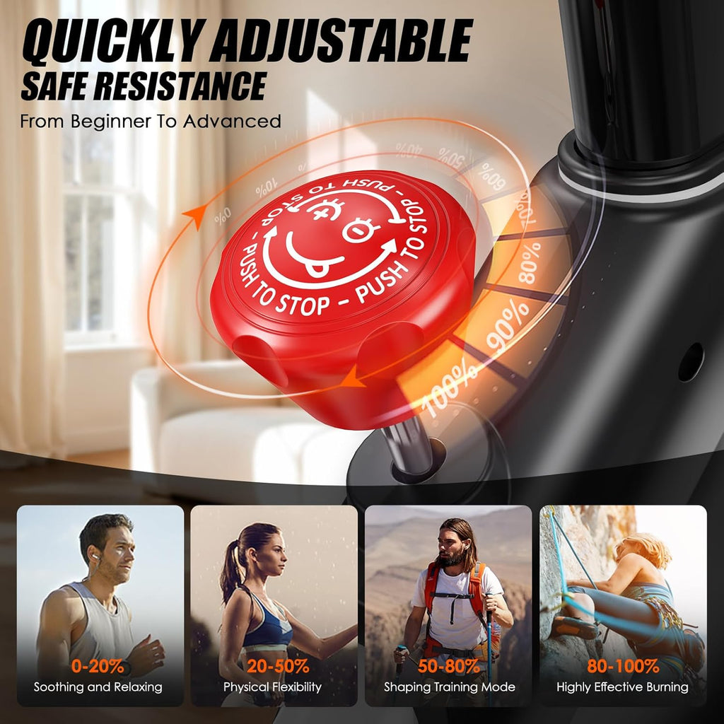 POOBOO Magnetic Exercise Bike - Quiet Indoor Cycling Bike with LCD Monitor & 350lbs Capacity | Adjustable Resistance for Home Gym Fitness
