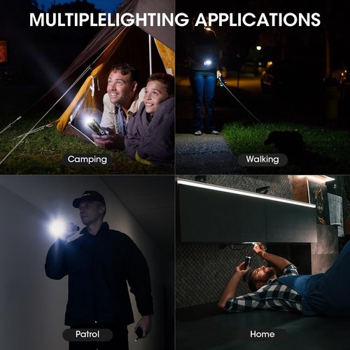 ALSTU 3 Pack Rechargeable Flashlight High Lumens - 99,000LM Super Bright LED Flash Light for Home with 5 Modes, Powerful Waterproof Handheld Flashlight for Camping Emergencies (L-3P)