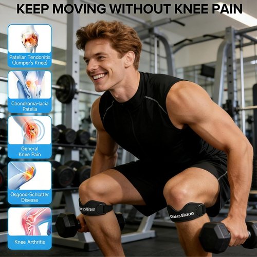 **Regine Switzerland Patellar Tendon Support Strap - 2 Pack Knee Brace with Meniscus Protection for Pain Relief**