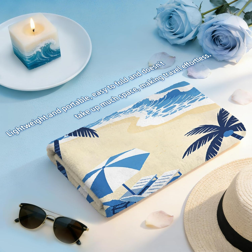 Skiennix Microfiber Beach Towel - Soft, Absorbent & Quick-Dry | Colorful Design for Travel & Pool