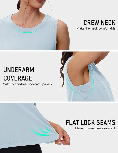 MAGCOMSEN Women's Athletic Crop Tank Top - Quick Dry, Moisture Wicking for Running & Yoga