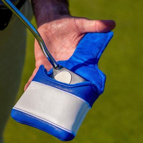 Izzo Golf Funny in Your Face Mallet Putter Headcover - Talk Birdie Funny Saying Joke/Gag Golf Headcover for Your Putter,White