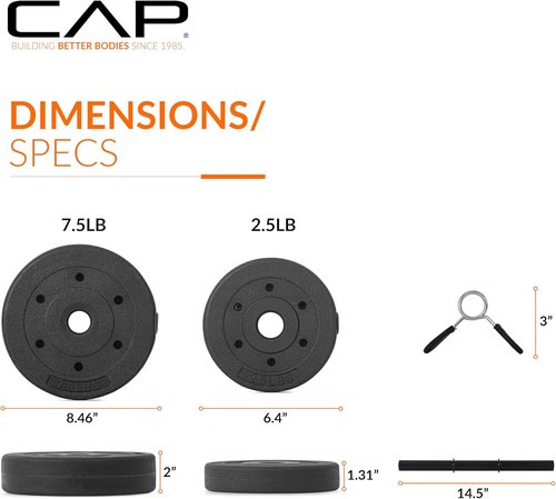CAP Barbell 40-Pound Adjustable Dumbbell Set - Versatile Weights for Home Gym Workouts