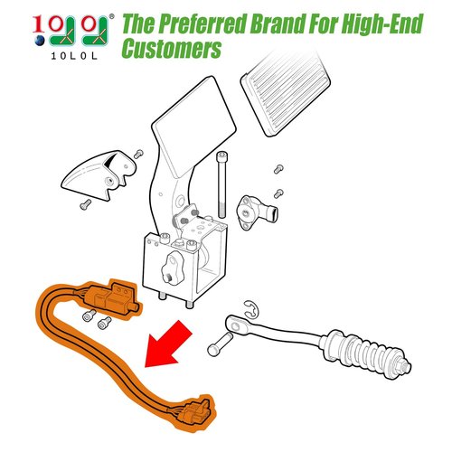 10L0L Accelerator & Brake Pedal Switch for EZGO RXV Electric & Gas Golf Cart, with Jumper Harness, OEM# 607605 610668 606711 612889 615747
