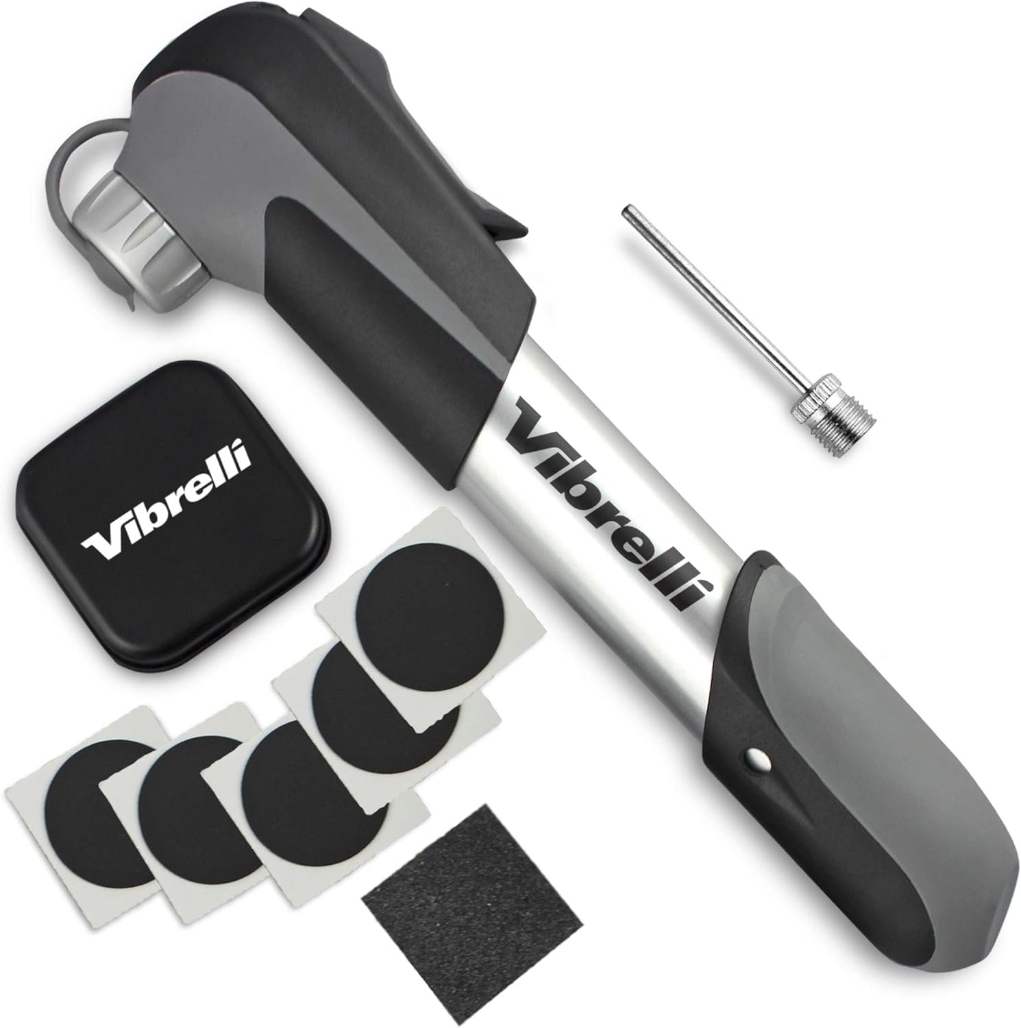 Vibrelli Mini Bike Pump - 120 PSI Presta & Schrader Tire Pump for Road & MTB - No Valve Change Required