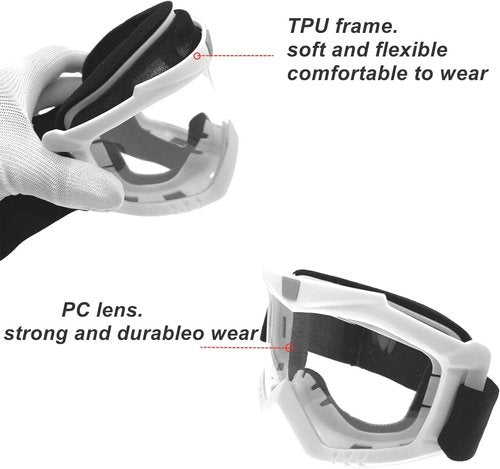 LJDJ Motorcycle Goggles - Anti-UV Removable Face Mask for Dirt Bike & ATV Riding | Adjustable Offroad Eyewear