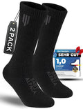 Juclise Alpaca Wool Heavyweight Thermal Boot Socks Hunting Hiking Working Thick Cold Weather Cushioned (Large Carbon Black)