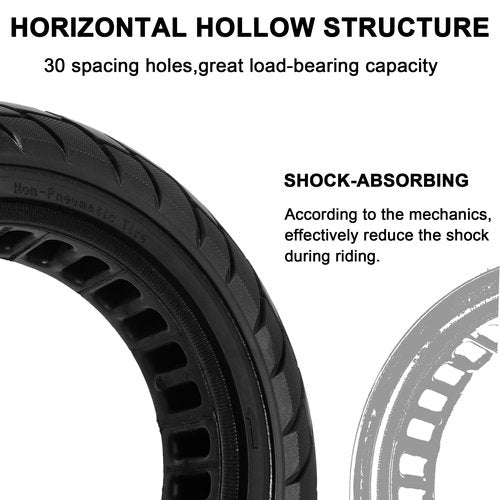RUTU 10X2.125 Solid Tire,10 Inch Electric Scooter Tubeless Rubber Tires for Self Balancing Scooter Replacment Wheels,Black 2 Pack