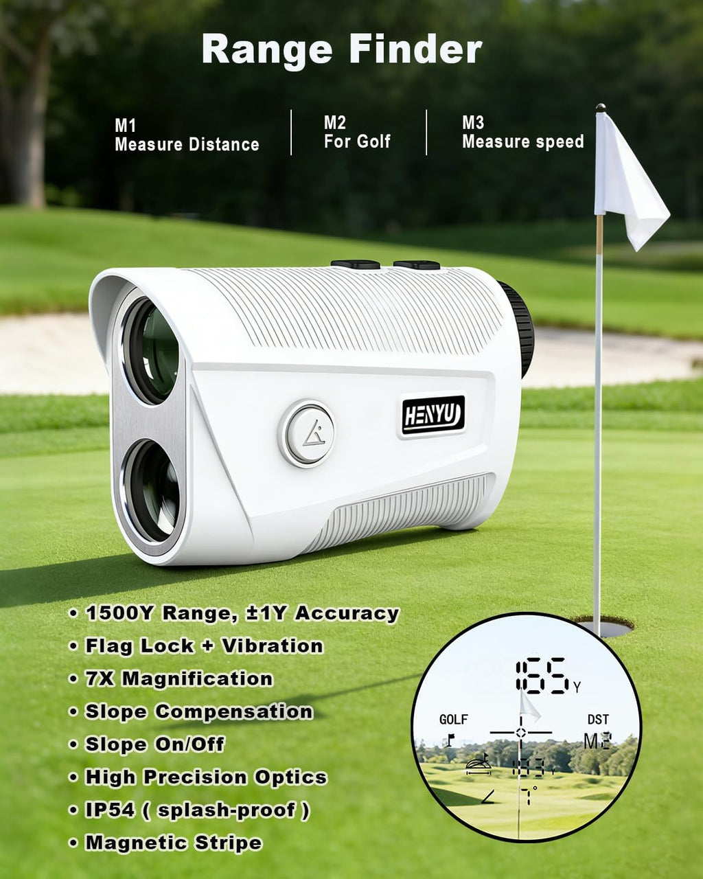 Skiennix Golf Rangefinder - 1500 Yards Laser Precision with Slope, 7X Magnification & Vibration Lock