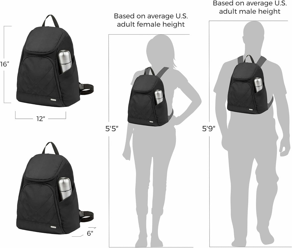 Travelon Anti-Theft Classic Backpack - Secure Design with Multiple Pockets | Ideal for Travel