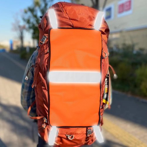 Lxmxgk Blaze Orange Safety Panel, Blaze Orange Mesh Safety Panel with Reflective Strips, Lightweight High Visibility Hunting and Outdoors Safety Panel for Backpacks, Tents, Blinds, and Gear (4)