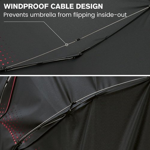 G4Free Windproof Travel Umbrella - 46-Inch Double Canopy, Automatic & Compact Design