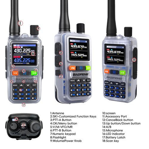 BAOFENG UV5RMINI Two Way Radio NOAA Weather Radio Dual PTT 999CH Survival Radio APP Programming Copy Frequency Ham Radio