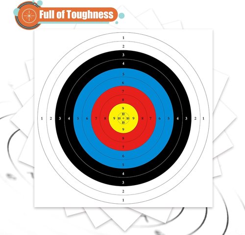 MOLFUJ Archery Targets - 20/50 Pack Bow & Arrow Targets for Hunting | 10/5 Rings, 16x16/15.7x15.7in