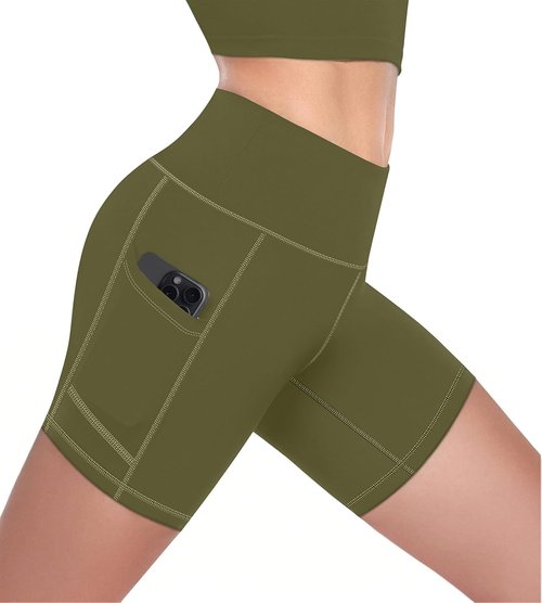 MIRITY High Waist Biker Shorts for Women - Buttery Soft Workout Yoga Shorts with Pockets