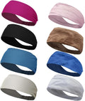 HAIOLORPRO 8PCS Workout Headbands - Non-Slip, Elastic & Soft Wide Bands for Running, Yoga & Daily Use