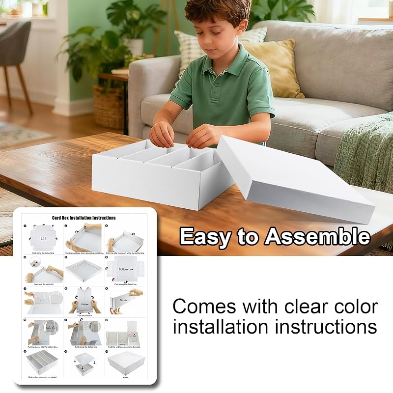 4-Row 3600+ Card Storage Box, Toploaders – 10-Pack, White (Variation: Bright White+10-Pack)