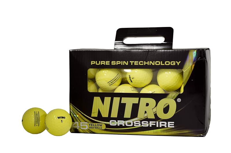 Nitro Crossfire 45 Golf Balls – 45 Pack, Yellow
