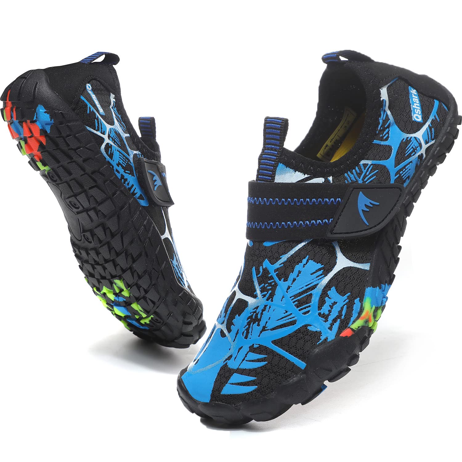 Quickshark Kids Water Shoes Boys Girls Barefoot Aqua Socks Lightweight Quick Dry Sandals Slip On Walking Sneakers for Beach Pool Swim C Black 2 Big Kid