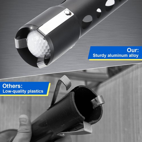 welspo Golf Ball Retriever, Portable Shag Bag Golf Ball Pick Up with Detachable Aluminum Alloy Tube, Golf Shag Bags Golf Ball Shagger Large Capacity Hold up to 70 Balls