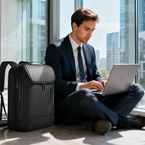 BANGE Anti-Theft Backpack with USB Charging Port for Men, 17.3 Inch Business Laptop Backpack, TSA Approved Lock & Waterproof Zippers, Large Travel Computer Bag