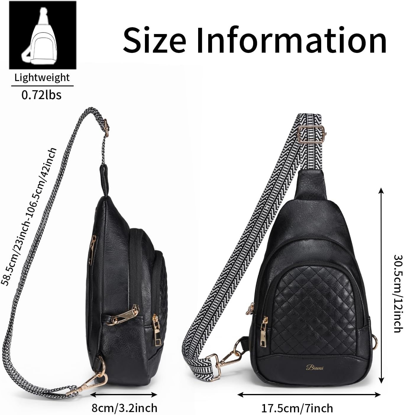 Skiennix Crossbody Bag for Women - Anti-Theft Sling Handbag with Zipper Lock | Vegan Leather, RFID Blocking