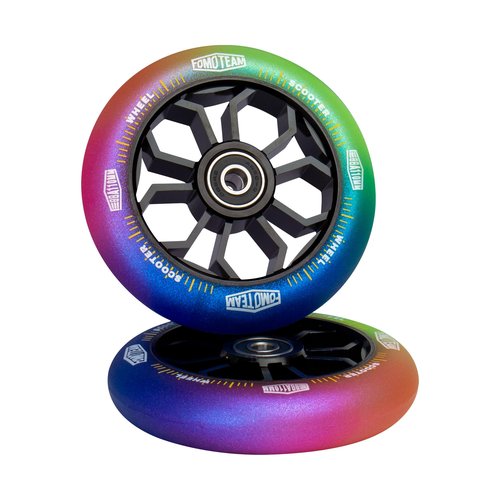 Pro Stunt Scooter Wheels 110mm24mm Watercolor Effect with ABEC-9 Bearings Installed 2-Pack Scooter Replacement Wheels (multicolor)