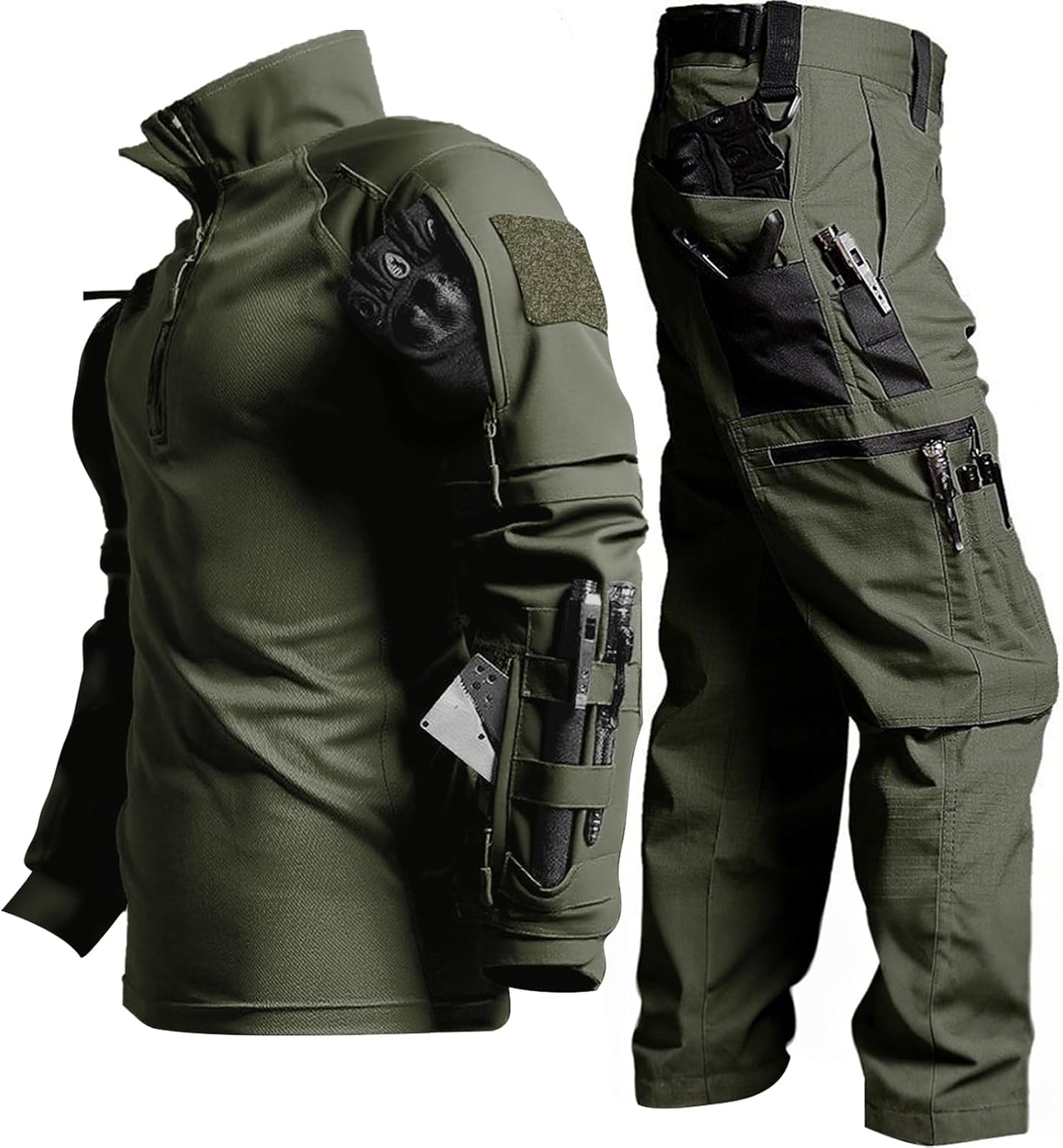 Skiennix Men's Tactical Uniform Suit - Durable Military Combat Shirt & Pants Set for Airsoft & Hunting