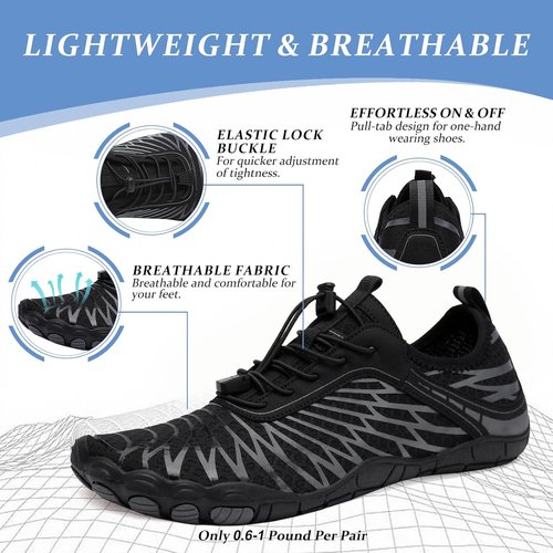 **Skiennix Barefoot Shoes - Comfortable Non-Slip Water Athletic Footwear for Men & Women | Wide Toe Box**
