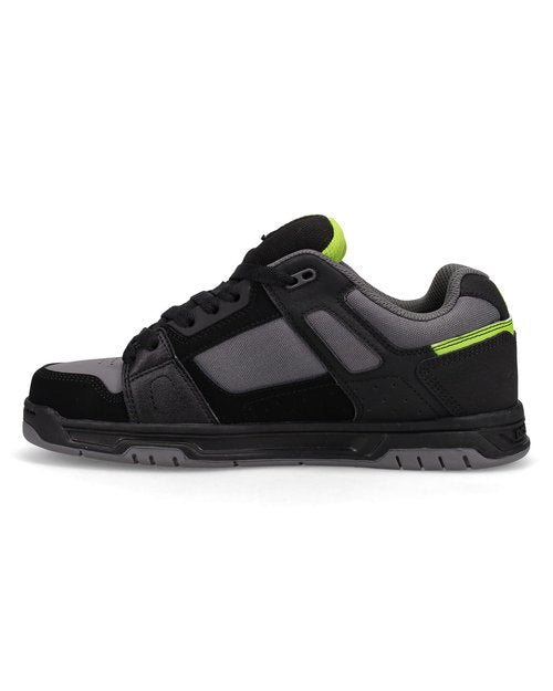 DC Men's Stag Skate Shoe, Black/Grey/Lime, 7