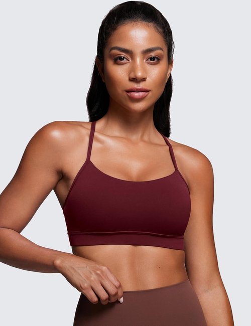 CRZ YOGA Y Back Sports Bra for Women - Padded Racerback Low Impact Yoga Top | Butterluxe Fabric