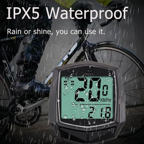 Bike Computer - Waterproof Speedometer & Odometer with LCD Display | Multi-Function for Road & MTB
