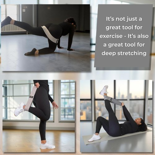 Homegrown Athletics Fabric Resistance Bands, Non-Slip Hip Circle Bands for Glute Workouts, Yoga, Set of 3 with mesh Carrying Bag. (Light, Medium, Heavy) (Black/Gray/Light Gray)