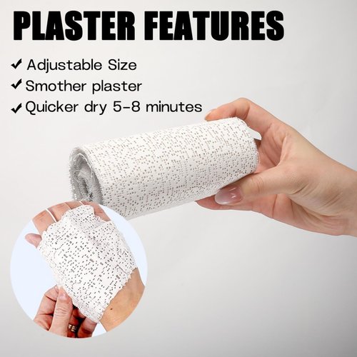 5 Pack Plaster Cloth Rolls Gauze Bandages Plaster Wrap Strips 8 in x 9 ft for Belly Casts DIY Hobby Crafts for Mask Making Body Molds Scenery Art