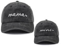 Mama and Mini Matching Hats - Adjustable Cotton Baseball Caps for Mom & Daughter (Black, One Size) - 2 Pack