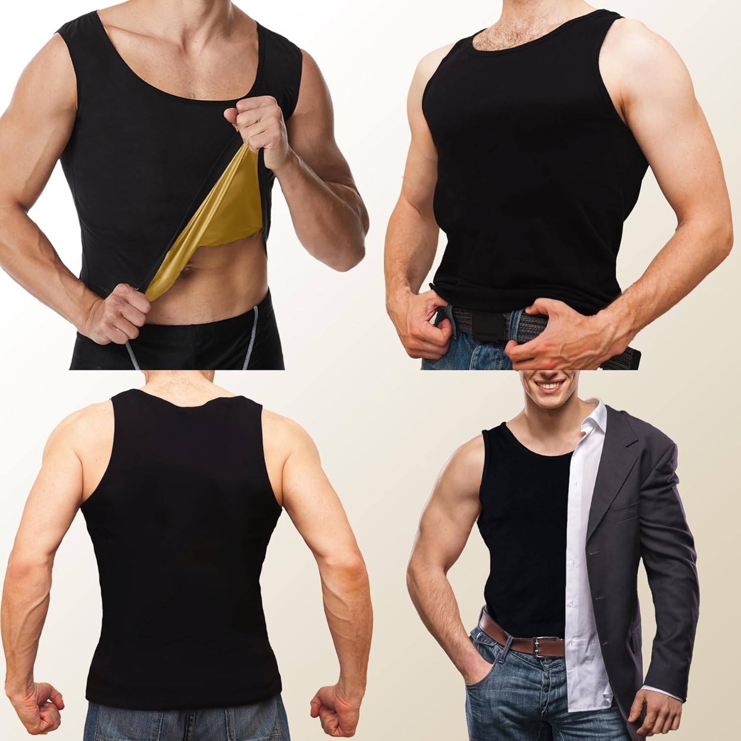 Sauna Vest for Men by [Brand Name] - Sleeveless Waist Trainer Compression Tank Top