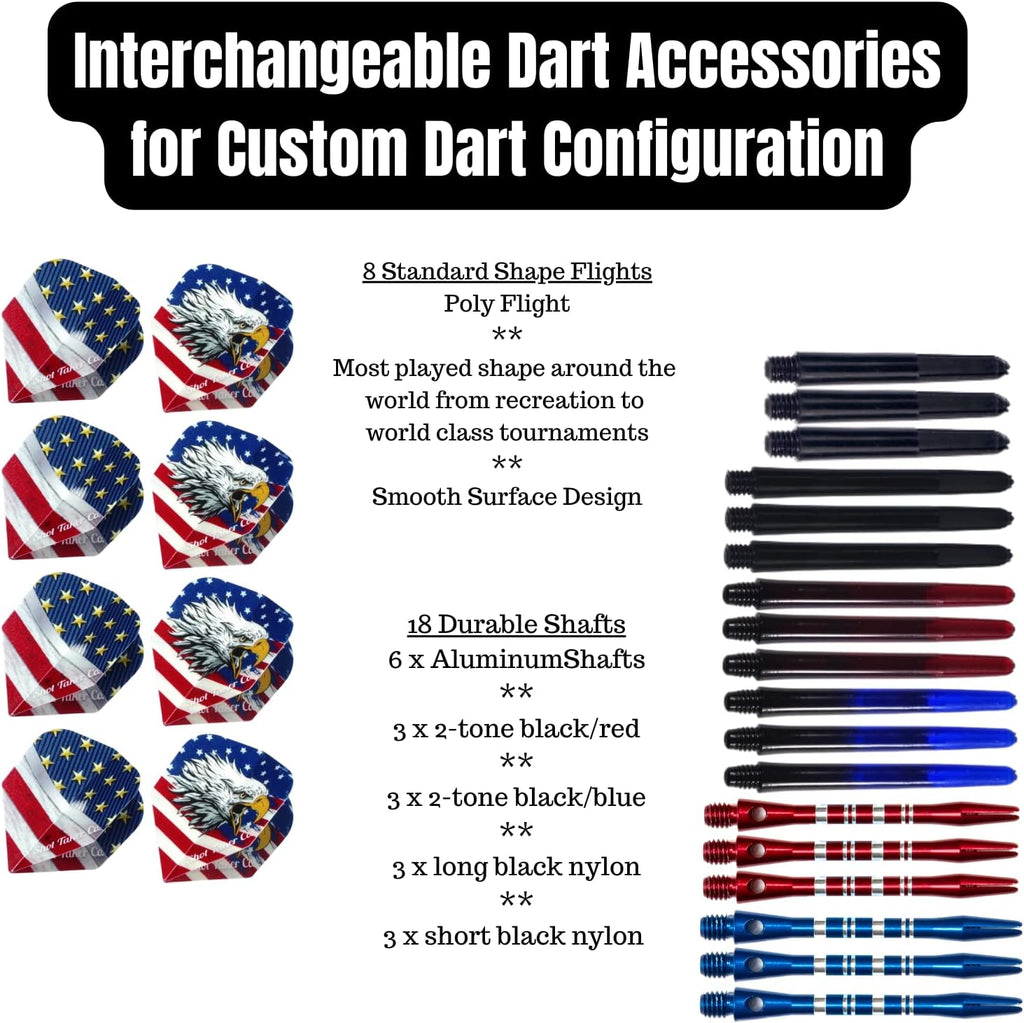 Steel Tip Darts Set - Professional Darts with Brass Barrels & Accessories | Complete Dartboard Kit