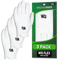 Wedge Guys Golf Gloves - Premium Cabretta Leather with Stretchy Microfit Spandex | Left Hand 3-Pack for Comfort & Grip