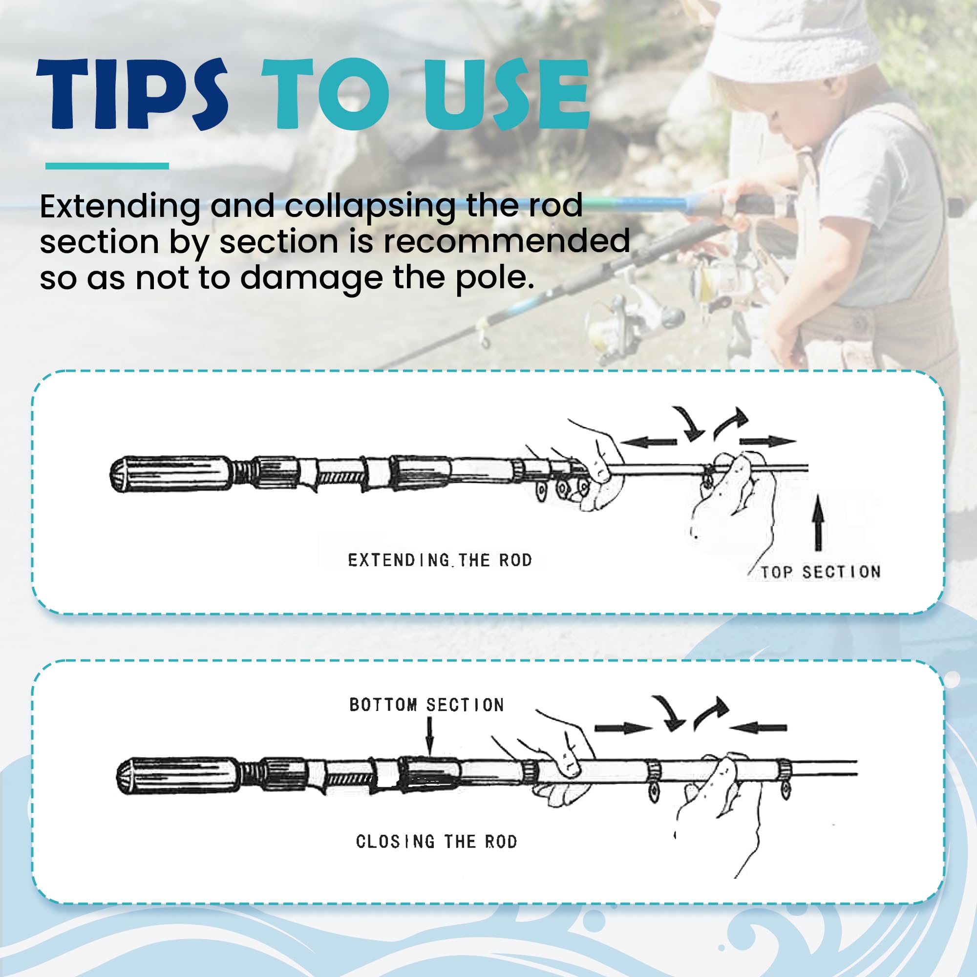WIDDEN Kids Fishing Pole 2 Pack, Portable Telescopic Kids Fishing Poles for Boys and Girls, Fishing Rod and Reel Combo Kit with Tackle Box Bag Net, Best Fishing Pole for Toddler Youth and Beginners