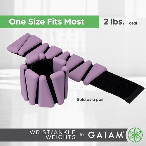 Gaiam Adjustable Wrist and Ankle Weights - Strengthen, Tone & Sculpt | Ideal for Yoga, Dance & Home Workouts