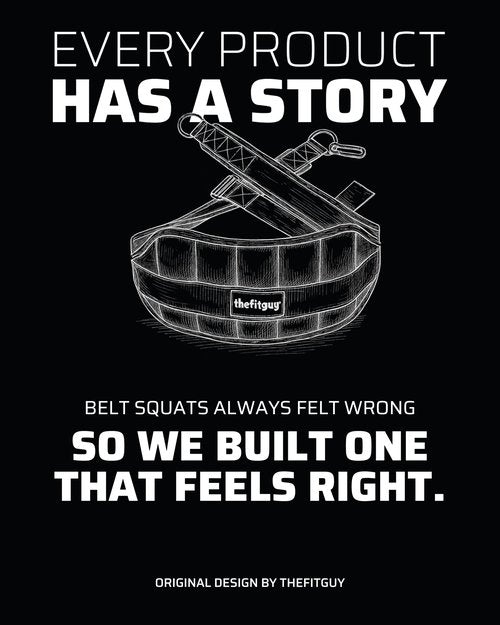 THEFITGUY Ultimate Belt for Belt Squats, Rack Attachment and Squat Machine, Structured Back Support, Stays Low During Down Movement, Padded Hip & Thigh Area, Buckle Strap - No Sliding Down, Heavy Duty