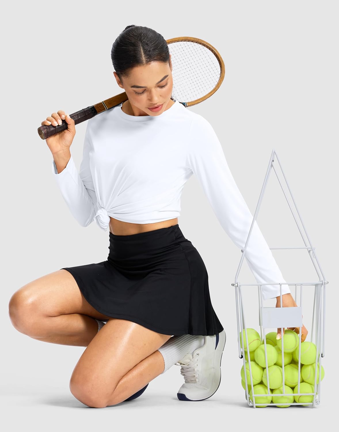 SANTINY Lightweight Long Sleeve Workout Top - Breathable Gym & Yoga Shirt | UPF 50+ Sun Protection