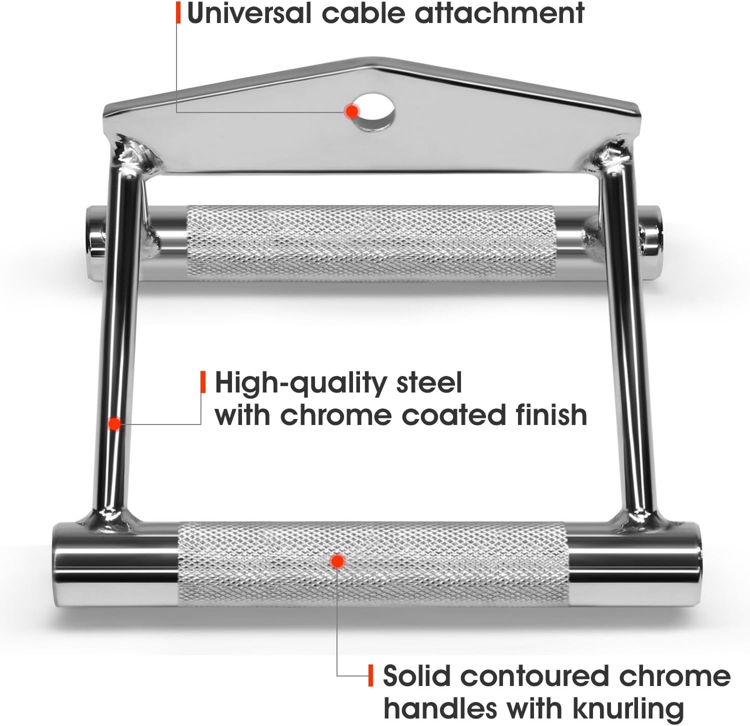 Yes4All Adjustable T Bar Row Attachment - Durable D Row Handle with Textured Rubber Grip