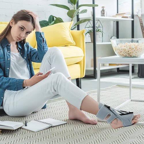 CQSMY Plantar Fasciitis Night Splint for Women & Men - Planters Facetious Relief, Upgraded Brace with 3-Point Support for Foot Drop & Achilles Tendonitis (Gray)