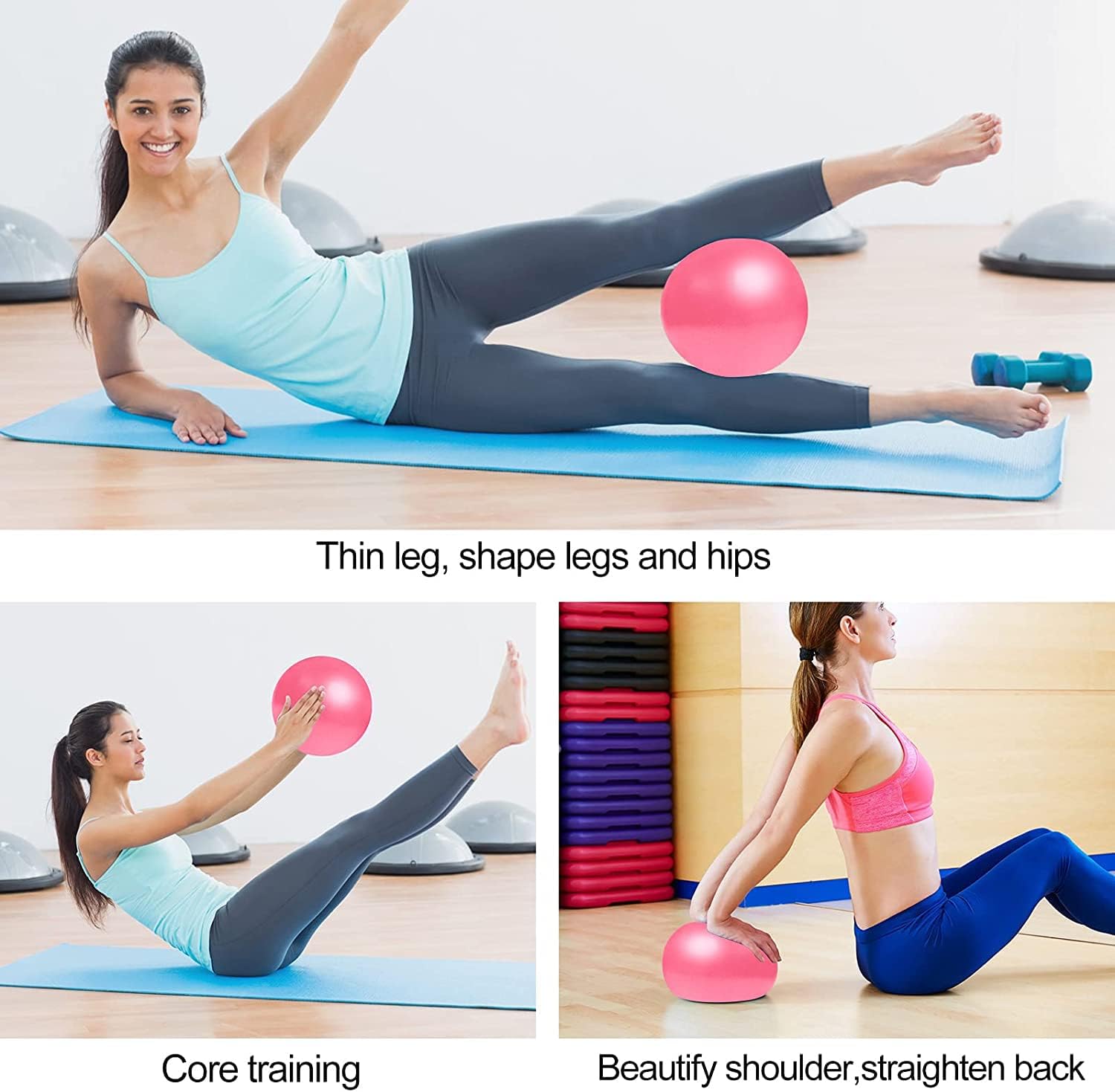 Skiennix 9-Inch Anti-Burst Exercise Ball - Non-Slip Stability for Yoga & Pilates Fitness
