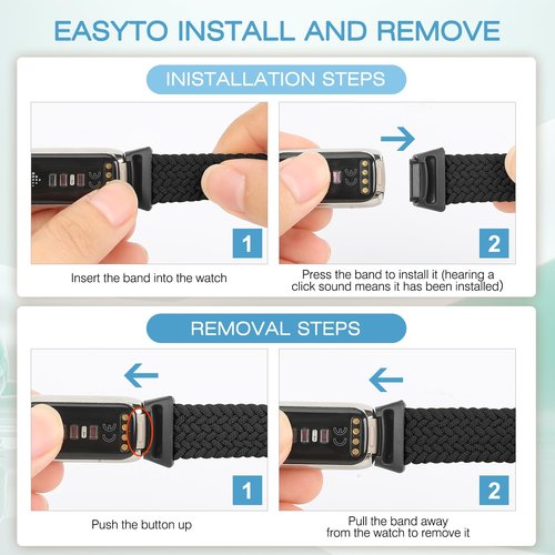 VNDAPT 3 Pack Elastic Braided Bands Compatible with Fitbit Luxe Band Women Men, Adjustable Nylon Straps Stretchy Replacement Wristband for Fitbit Luxe/Luxe Special Edition Fitness Tracker