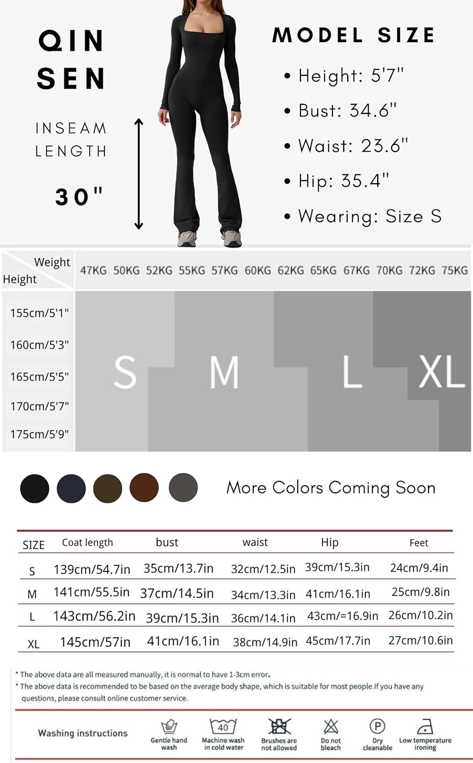 QINSEN Women's Jumpsuit - Square Neck Wide Leg Full-Length Romper | Stylish and Comfortable