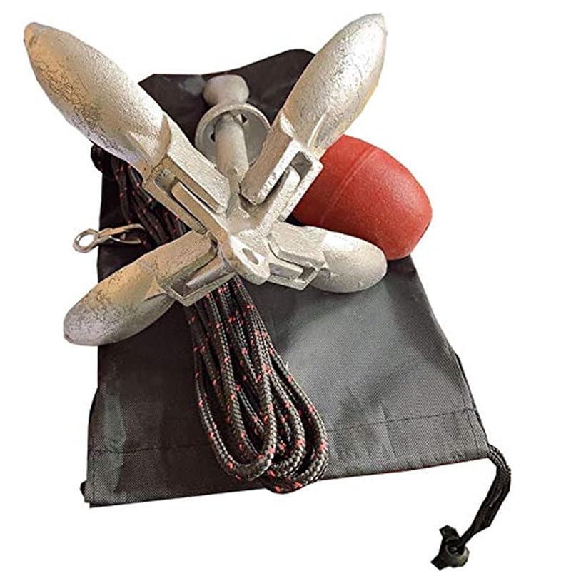 Kayak Anchor Kit 1.5kg (3.5 lb) Portable with Rope, Folding Anchor and Bag