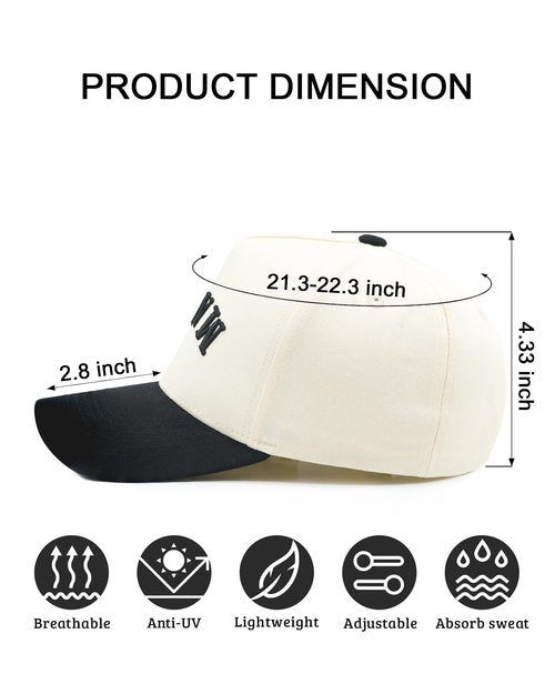 Waldeal Upside Down Mama Trucker Hats for Women Embroidered Mom Baseball Cap Adjustable Vintage Two Tone Cap for Casual Wear Black